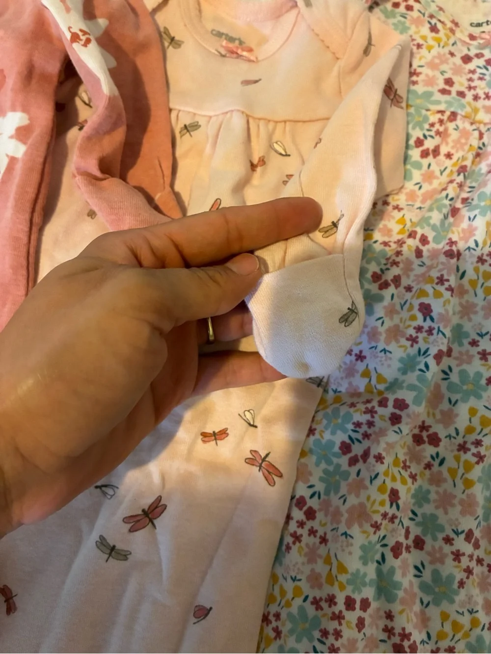 Carter's Pink and Gray Cloud Print Sleep Sack Set